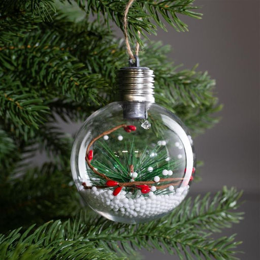 Ёлочный шар Еловая ветка, 1 LED, от батареек, свечение тёплое белое - Luazon lighting фото 7