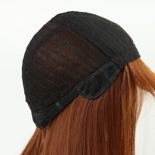 Парик искусственный, с чёлкой, имитация кожи, 60 см, цвет рыжий - Queen fair фото 6