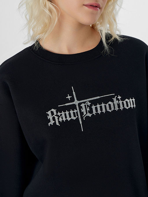 Теплый свитшот женский черный с начесом