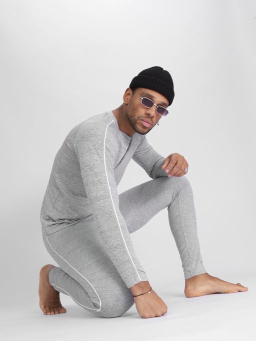 Комплект мужского термобелья без начеса светло-серого цвета 2214SS - FUYOUKAI фото 16