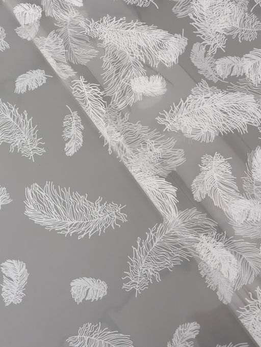 Плёнка для цветов «Перышки», прозрачная/белая, 0.6×9.3±5% м, 40 мкм, 200 г