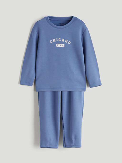 Bisiklet Yaka Erkek Bebek Sweatshirt ve E?ofman Alt 2li