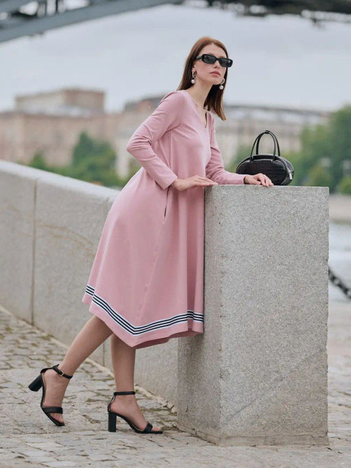 Платье с тесьмой по низу 92% хлопок, 8% эластан - Tantino фото 15