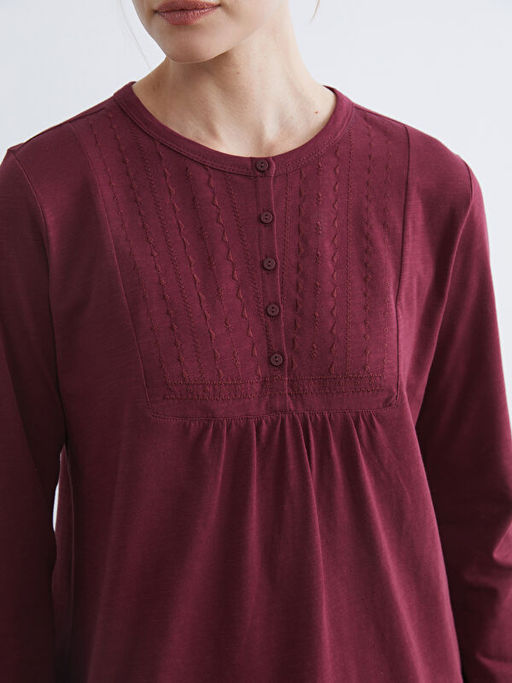 Bisiklet Yaka Nak??l? Bluz