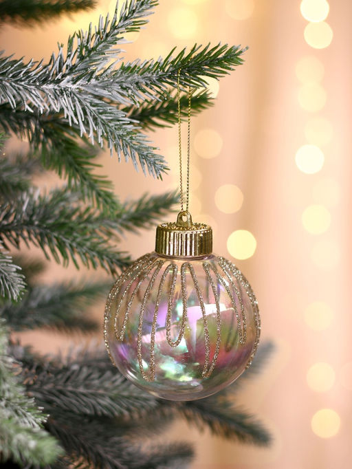 Ёлочные игрушки Фейерверк, шары новогодние, d=8 см, набор 2 шт., золотистый - Зимнее волшебство фото 6