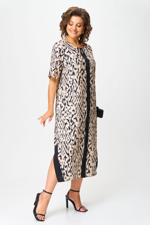 Платье Michel Chic 2168 бежевый, черный  фото 2