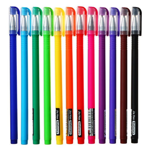 Набор шариковых ручек 12 цветов, корпус софтач, в цвет стержня, 1 мм, в блистере - Simaland фото 2