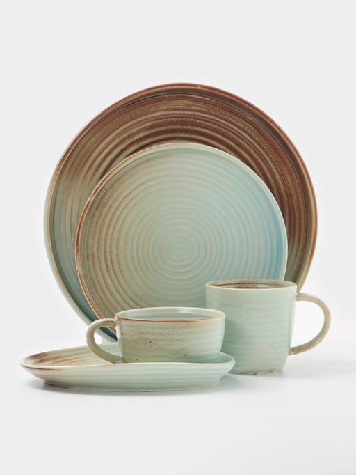 Тарелка десертная Magistr Sand Ripples Magistro, d=20.5 см, фарфор, голубая  фото 7