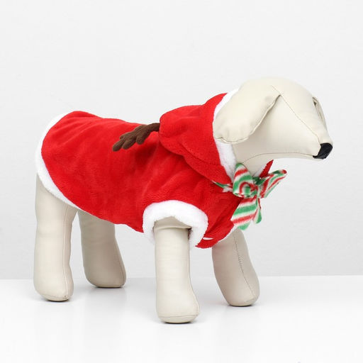 Костюм для животных Новогодний с рожками, размер XL (ДС 40, ОГ 50 см) - Пижон фото 2
