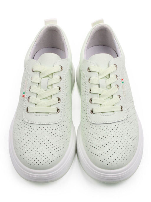 03-YH324-3 LT. GREEN Полуботинки спортивные женские (натуральная кожа)