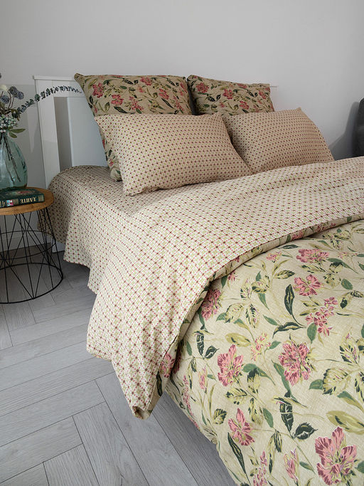 Комплект постельного белья евро зелёный бязь