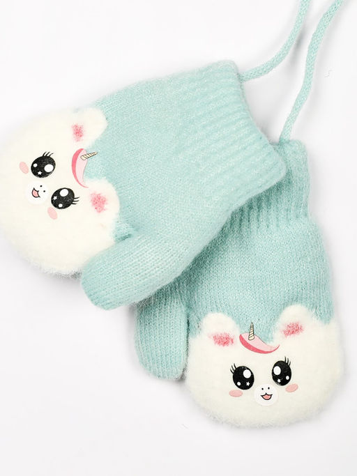 Варежки детские на шнурке Kim Lin - Соль&перец фото 4