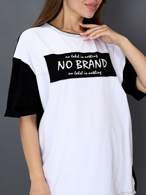Футболка Женская Оверсайз No Brand цвет Черный - Амавес-текстиль фото 11