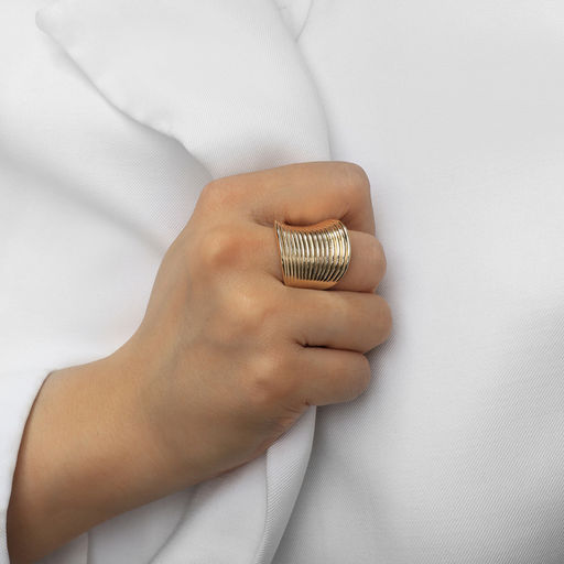 Кольцо металл Тренд пружинка, цвет золото, размер 16 - Qf фото 5