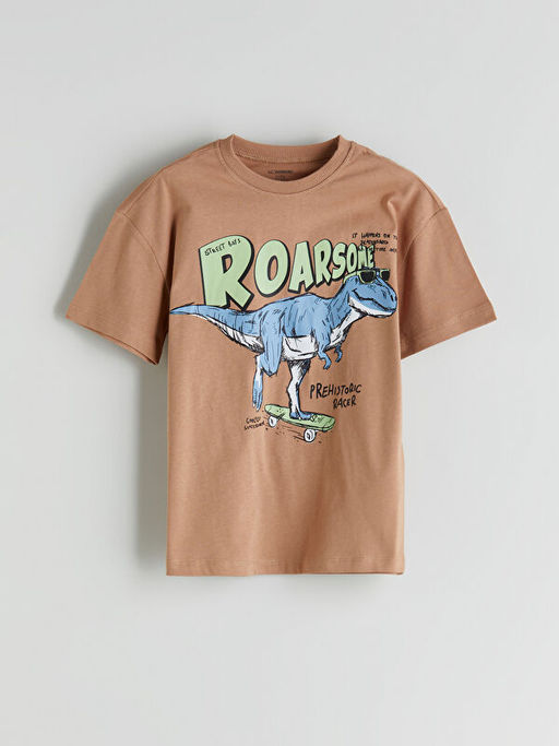 Dinozor Bask?l? Erkek ?ocuk Ti??rt ve ?ort 2li