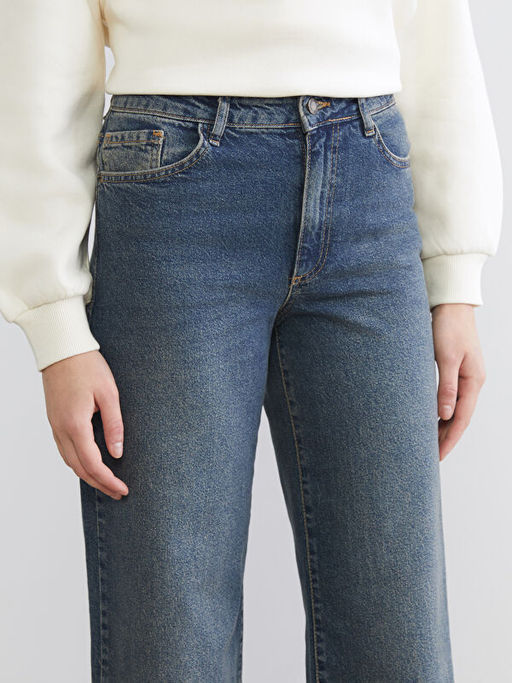 Wideleg Kad?n Jean Pantolon