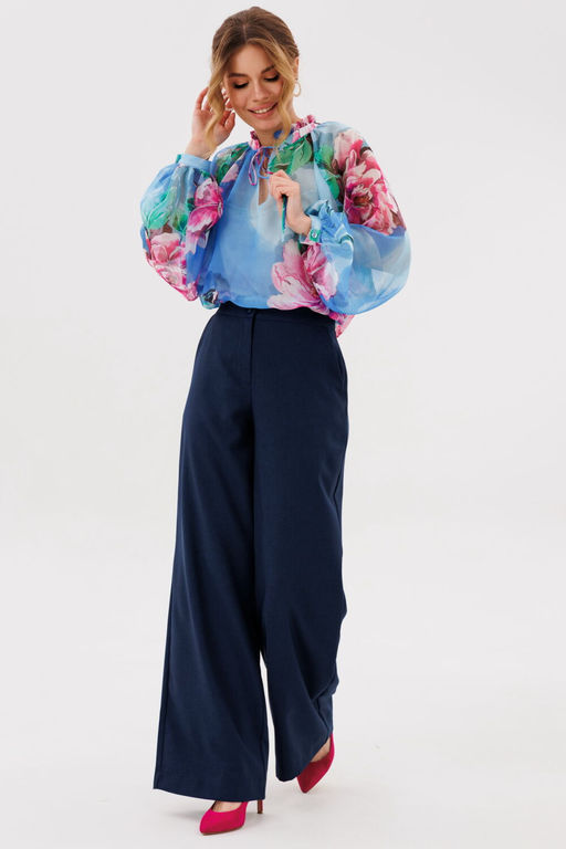 Блуза AmberA 1128-1 голубой  фото 4