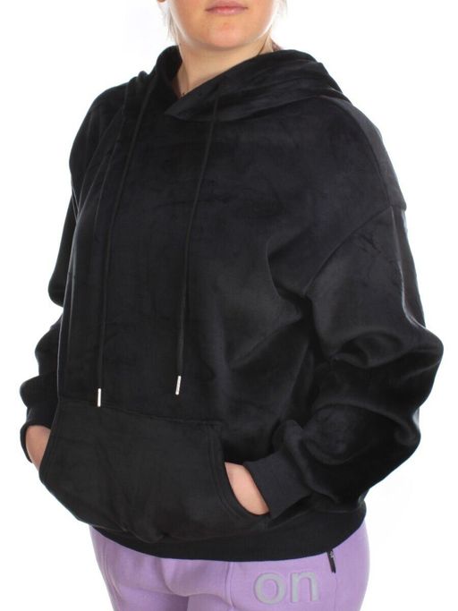 7004-7 BLACK Худи женское на флисе