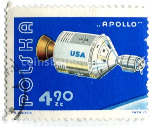 Марка Космический корабль Аполло 1975 год Польша