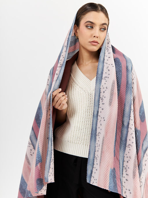 Большой, мягкий, тонкий и очень нежный двусторонний палантин с рисунком - Tantino фото 9