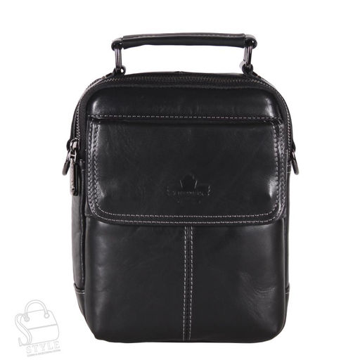 Сумка мужская кожаная 22666Z black Zinimsk в Новосибирске