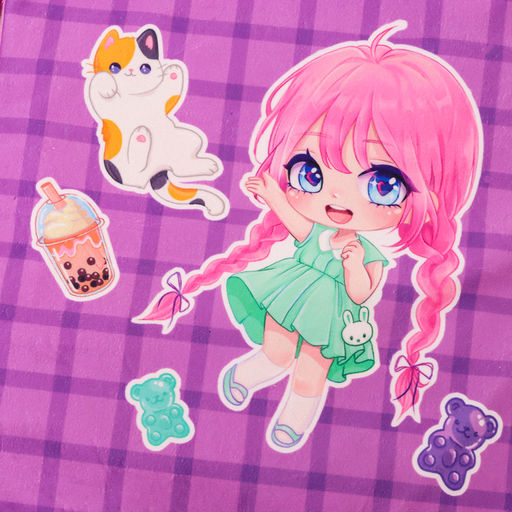 Сумка детская «Аниме», 35×30 см, фиолетовая