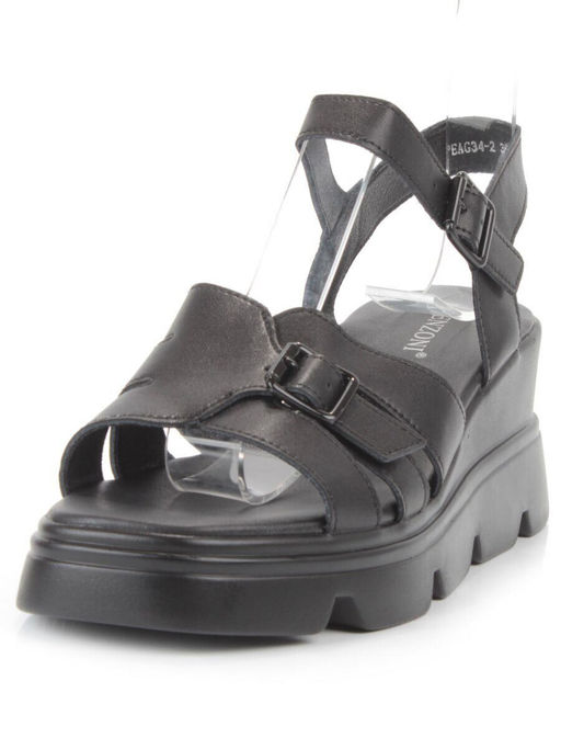 08-PEAG34-2 BLACK Босоножки женские (натуральная кожа)