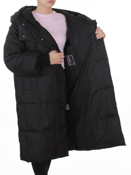 8892 BLACK Пальто зимнее женское (200 гр. холлофайбер)