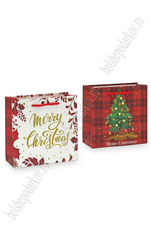 Пакет Новогодний 14,5*15*6 см (12 шт) SF-7566, микс №40 - Больше подарков фото 3