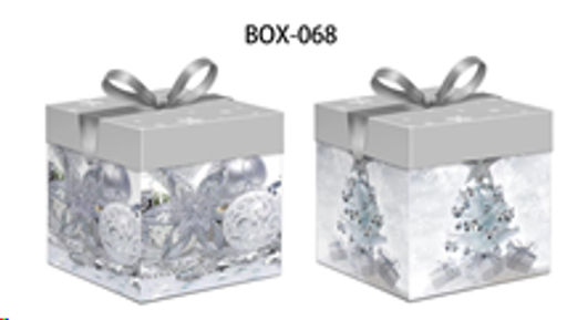 Коробка подарочная 30х30х30 см складная / BOX-068/3 /уп 12/180/Новый год