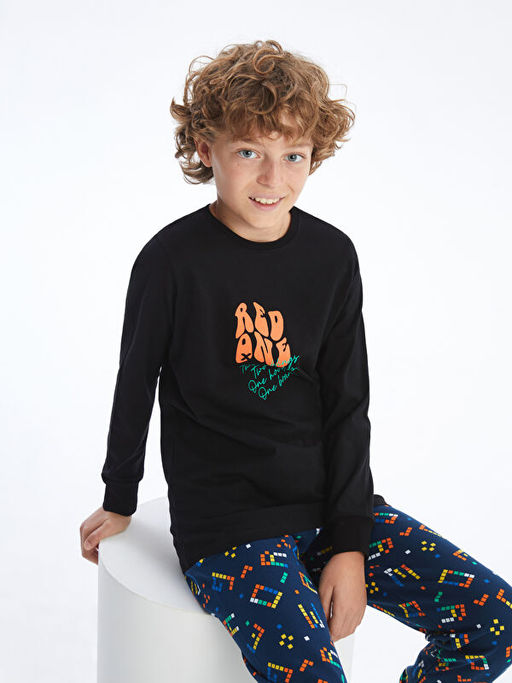 Bisiklet Yaka Erkek ?ocuk Pijama Tak?m? - Waikiki фото 4