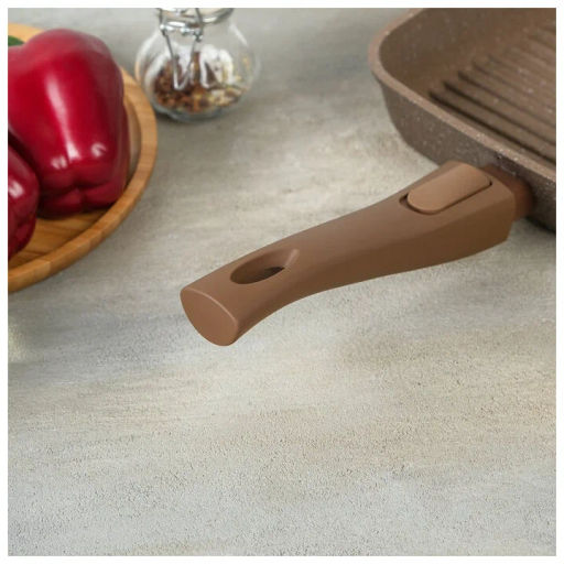 Сковорода-гриль квадр.24*24 АП Гранит brown со съемной ручкой и стекл. крышкой арт.С064806 /Мечта/  фото 11