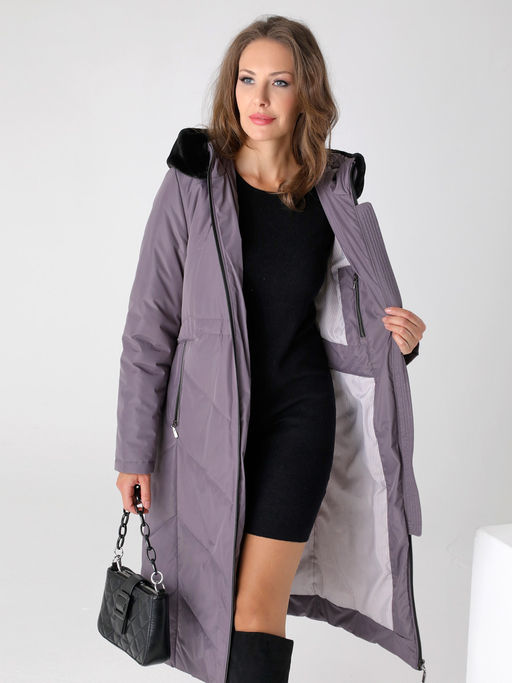 23409 Пальто серо-сиреневый - Dizzyway фото 2