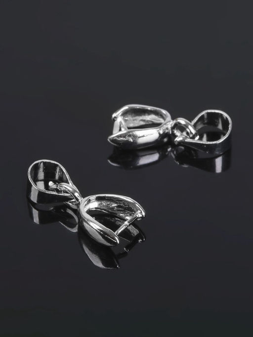 Держатель для кулона, 14?6 мм (набор 5 шт.), цвет серебро