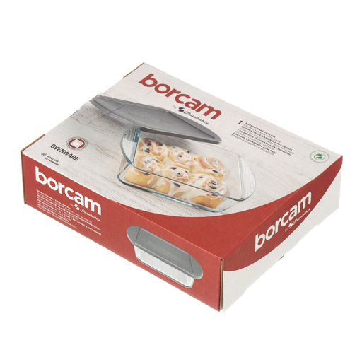 BORCAM Форма для запекания квадрат 210*164 мм 1080мл арт. 59854GREY Коробка+Крышка