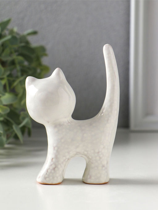 Сувенир керамика "Поющий серый кот" 7,6х3,6х10,6 см