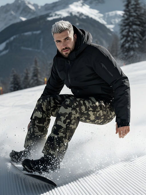 Горнолыжный костюм мужской зимний черного цвета 02412Ch