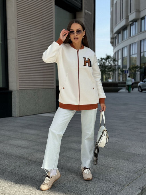 Бомбер DilanaVIP 2068 белый - Dilana vip фото 8