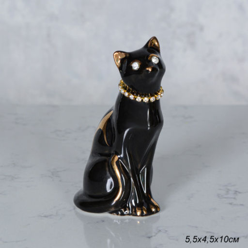 Статуэтка Кошка черная 5,5х4,5х10 см / B3015-4А /уп 180/ - Галеонтрейд фото 3