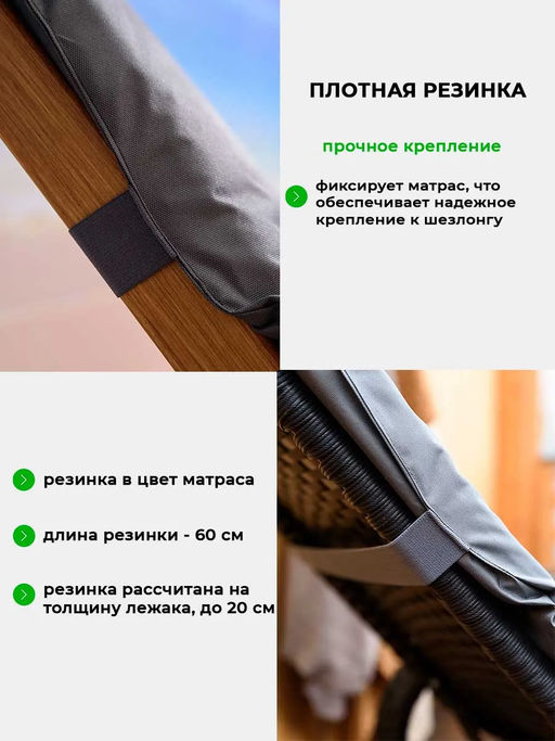 Матрас для шезлонга, лежака 60х190 сегментный SZO, Oxford 600D, поролон, пенополиуретан, непромокаемый Bio-Line  фото 7