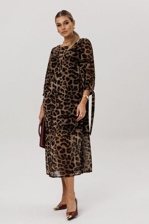 Платье ANELLI 1733 Коричневый леопард  фото 8