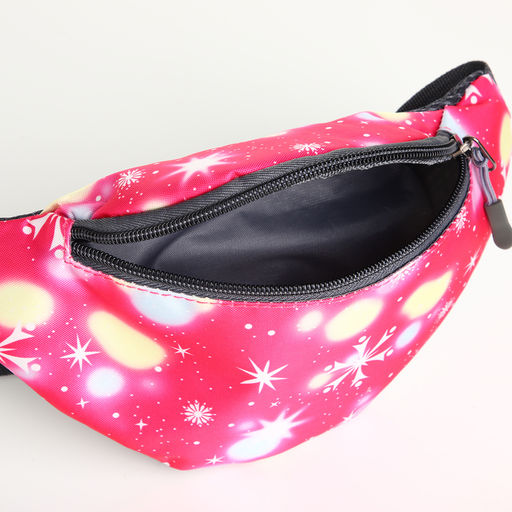 Сумка поясная «Космос» детская, на молнии, малиновая