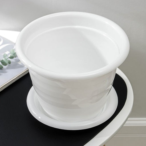 Горшок для цветов с поддоном «Виола», 5 л, пластиковый, белый