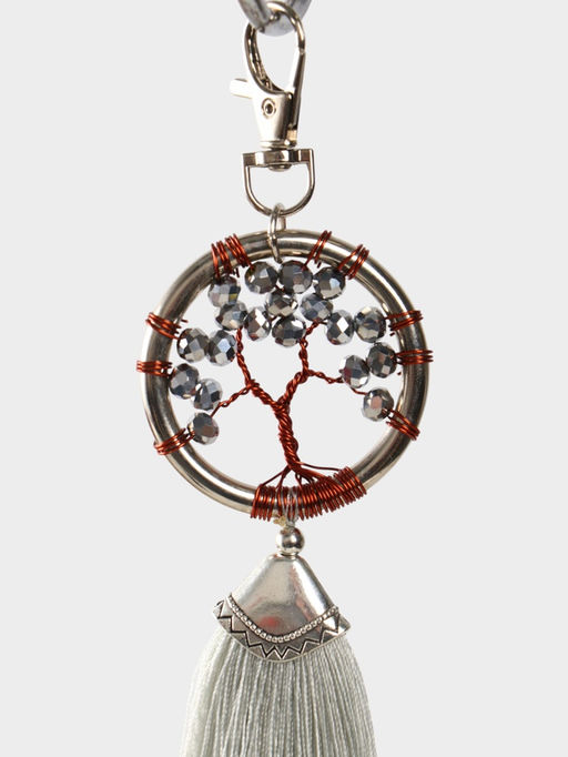 Брелок ловец снов «Древо жизни», 19 см, серебристый