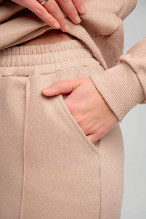 Арт. 2529 Костюм с брюками женский 44-50 (4 шт) Цвет:верх-бежевый,низ-бежевый - Калинка фото 13