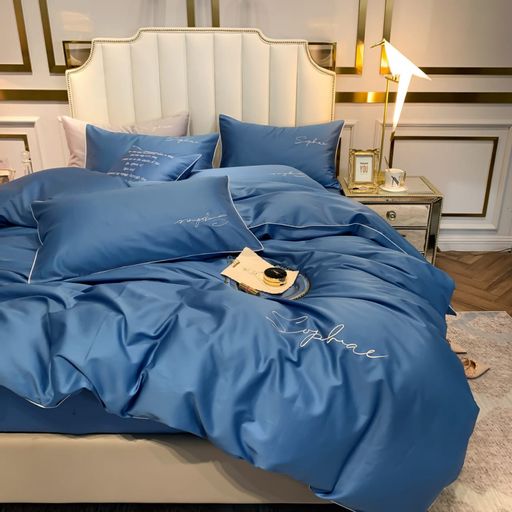 КПБ Mency однотонный с вышивкой MENO001 1.5 спальный