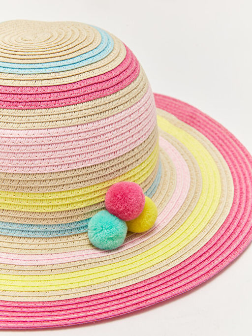 Renk Bloklu K?z ?ocuk Has?r F?tr ?apka - Waikiki фото 2