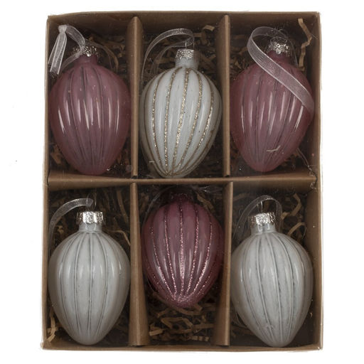 Набор из 6-ти изделий декоративных подвесных "Яйцо пасхальное" (3,5*5), L13 W16 H4 см