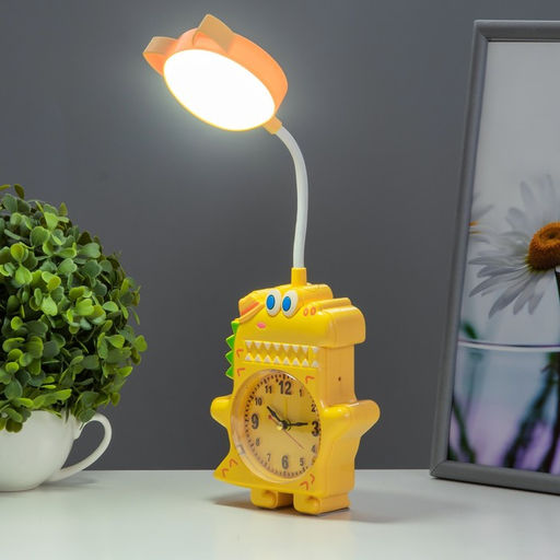 Настольная лампа «Динозаврик» LED 3 Вт от батареек АА/USB желтый 4×12×35 см RISALUX