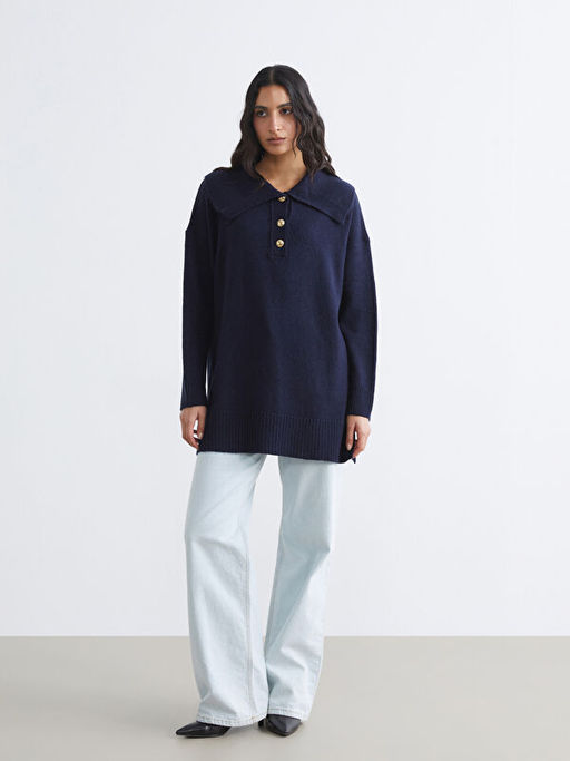 Polo Yaka Kad?n Triko Kazak